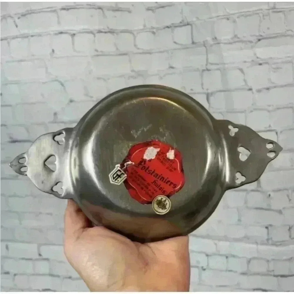 Dish by Les Potstainiers Hutois Vintage‎ Les Belgian Pewter Silver Collectible